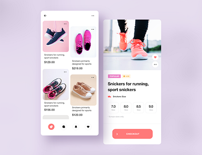 App UI Design. 3d adidas app design app designer app ui best clean design dribbble flat iphone minimalistic mobile mobile app nike shoes shot sneakers sport vibrant