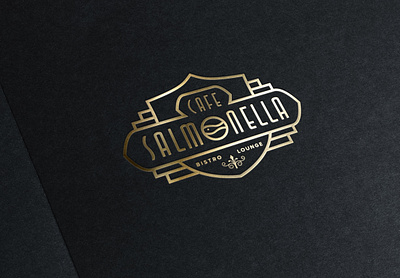 ASOUE: Cafe Salmonella Gold Foil Logo art deco badge black book brand identity branding business card gold great gatsby logo logo design luxury print restaurant retro vintage