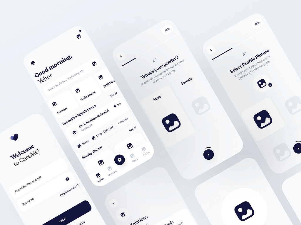 💉 CareMe App Wireframing by Yehor Haiduk 🇺🇦 for Ledo on Dribbble