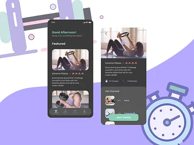 Workout App adobe xd app challenge daily dailycreativechallenge dark design fitness fitness app flat game ui ux workout