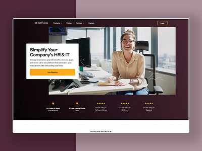 Rippling — Homepage css dark dark ui grid grid layout homepage html landing page landing pages layout responsive saas saas landing page saas web design saas website ui web web design website
