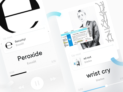 Music Player album app bladee blue colors design drain ecco2k figma gradient minimal music player stream ui uiux ux