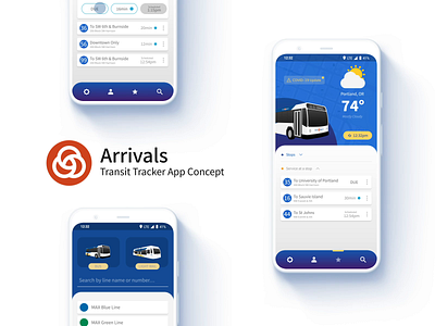 Arrivals animation bus case study dark mode debut feedbackplease google interaction design maps material pixel portland prototype public transportation rail transit ui ux