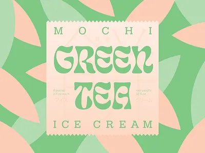 Mochi branding green green tea ice cream leaf mochi packaging typography weekly warm up