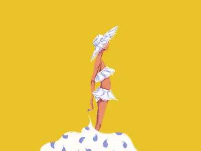 summer hope illustraion lonely painting sea solitude sun