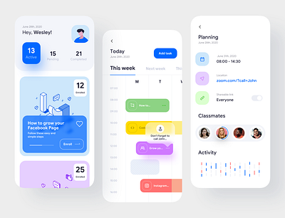 Course app activity app application clean ui courses design illustraion ios learning lesson location meeting mobile design mobile ui planner task ui uidesign ux uxdesign