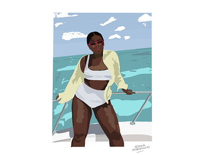 Summer Scenes II bikini bikini body body design flat illustration illustration illustration digital plus size portrait poster procreate strong women