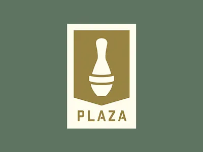 Plaza Bowling Co. - Patch 5 pin alberta alley bowling bowling pin brand brand identity branding design edmonton gold green logo patch pin plaza plaza bowl plaza bowling co yeg