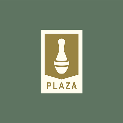 Plaza Bowling Co. - Patch 5 pin alberta alley bowling bowling pin brand brand identity branding design edmonton gold green logo patch pin plaza plaza bowl plaza bowling co yeg