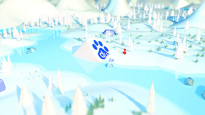 Forest winter baidu c4d illustration