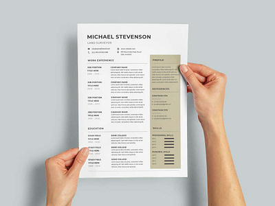 Free Land Surveyor CV/Resume Template design free free cv free cv template free resume free resume template freebie freebies resume template