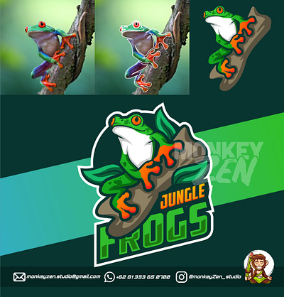 frog mascot logo designs cartoon charachter colorful esport frog frogs fun gamer jungle logo mascot playful sport twitch vector