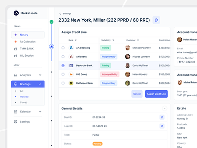 Briefing Process Service - Details admin panel clean dashboard datatable design system product design saas table ui ux web