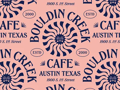 Bouldin Creek Cafe austin badge branding cafe eating illustration lettering lockup logo modern restaurant sun texas tshirt type typography