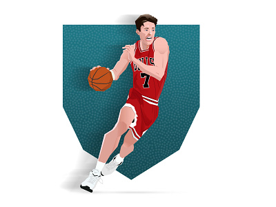 Toni "The Croatian Sensation" Kukoc 90s basketball chicago bulls dunk illustration michael jordan nba the last dance vector