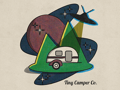 Beware of aliens! affinity affinity designer camping colorlab halftones midcentury retro retrosupply retrosupplyco vintage vintage design