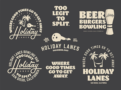 Holiday Lanes Flash Sheet badge design branding design illustration lettering logo typography vector