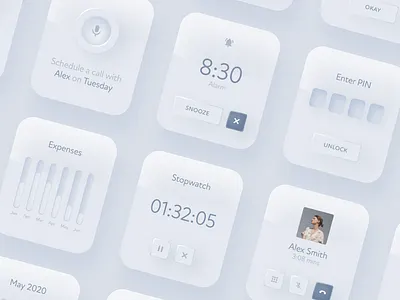 Neumorphic Watch UI alarm apple watch concept hellodribble neumorphic neumorphism ui ux watch ui