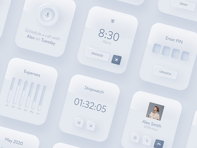 Neumorphic Watch UI alarm apple watch concept hellodribble neumorphic neumorphism ui ux watch ui