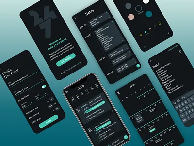 Twenty-Four Seven app calendar event notes planner to do ui ux