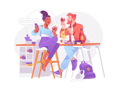 5-Stars Review art character cooking courier service delivery delivery app delivery service design fast delivery feedback food food delivery illustration illustration art illustration for web illustrator logistics order review service