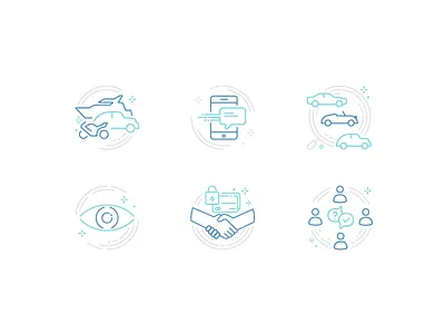 ICONS Car Traders automotive badge car design icon iconset illustration linestyle logo ui vector website