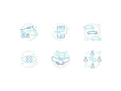 ICONS Car Traders automotive badge car design icon iconset illustration linestyle logo ui vector website