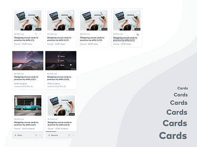 Course Cards #2 cards cards design cards ui course course cards education learning play resume