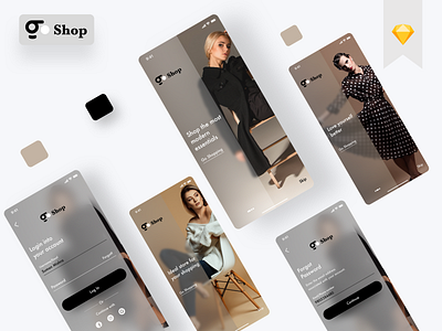 E commerce Onboarding app branding design logo minimal ui