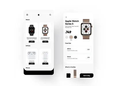 Apple ui design 2020 airpods app apple apple watch bag color design dribbble iphone page series series art size ui uiux ux watch