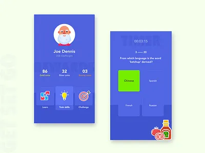 Quiz App blue branding clean ui dailyui dashboard dribbble dribbbleui education exam flat flatdesign illustration learning minimal profile quiz uiux vector white