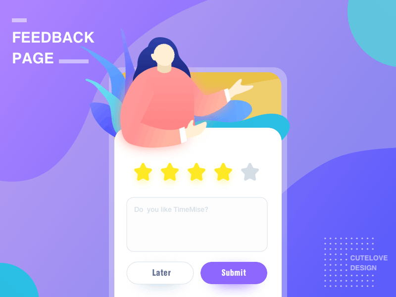 Feedback Page animation app clean design feedback gif illustration interaction principle screen ui ux