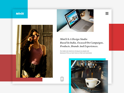 MiniX branding design flat typography ui ux web website website design