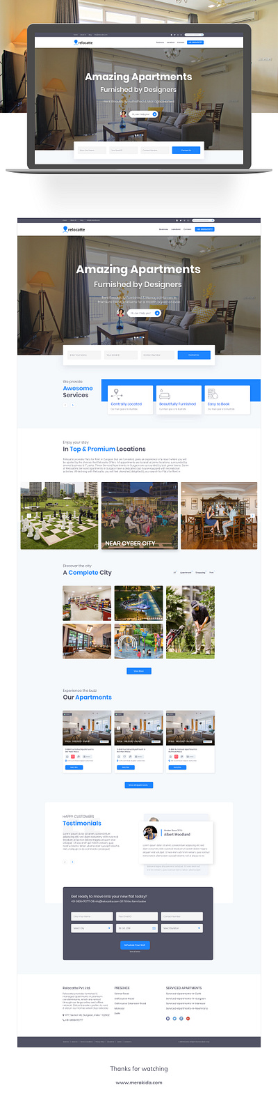 Relocate Landing page agency branding hotel landing page location logo relocate rental room typography uidesign uiux web website