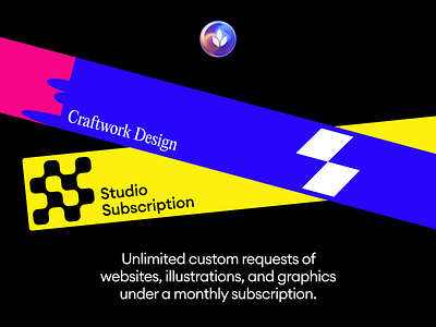 Studio Subscription ⚡️🧑‍💻 3d animation application branding craftwork custom design graphic design illustration landing logo motion graphics outsource studio subscription ui unlimited vector web website