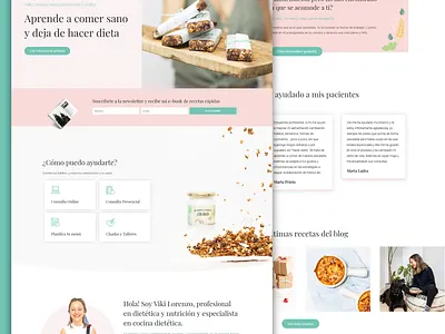 Nutritionist Viki Lorenzo - Elementor Web Design design elementor feminine girl green minimal nutrition nutritionist pink typogaphy ui ux wordpress wordpress design