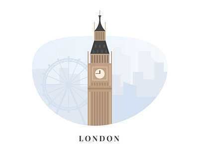 London architecture big ben building europe flat flat design icon illustration landmarks london travel uk vector vector design