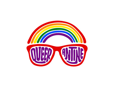 Queerantine blogger clientwork custom lettering glasses hand drawn handlettering itsjerryokolo jerryokolo lesbian lgbt lgbtq lgbtqia logo logo design logo designer logotype procreate queer rainbow typography