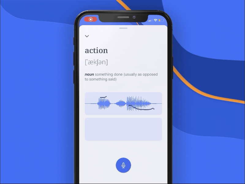 Pronunciation App Prototype animation app design english language learning mobile mobile app pronunciation soundwave ui ux