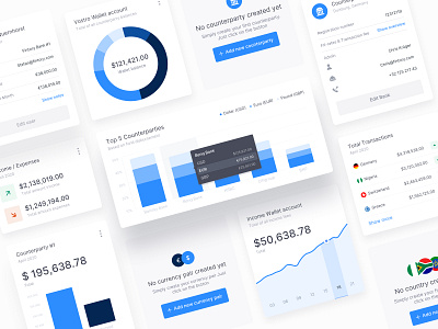 Dashboard Modules - Banking analytic banking chart clean dashboard design element interface kpi module stats transaction transfer ui ui design ux web