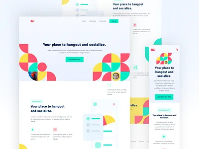 Social Meetup clean ui colors creative design figma free freebies landing page landingpage typogaphy ui ux web website
