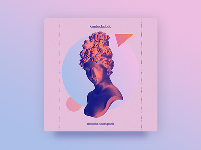 Kambada Melodic Beats Pack - Cover circles gradients graphic design music music album photoshop pink shapes statue triangle