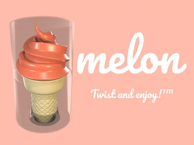 Melon Ice Cream dribbble dribbbleweeklywarmup ice cream ice cream packaging rebound weeklywarmup