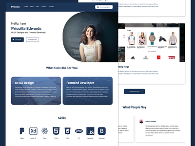 Resume Website blue daily ui dailyui design designer figma interface programmer resume resume template template ui uidesign uiux user experience user interface ux web website