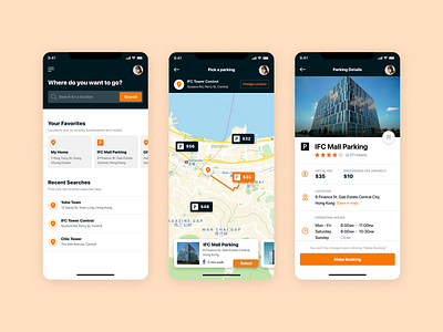 Project Redo #11 - GoPark clean mobile mobile app parking simple ui