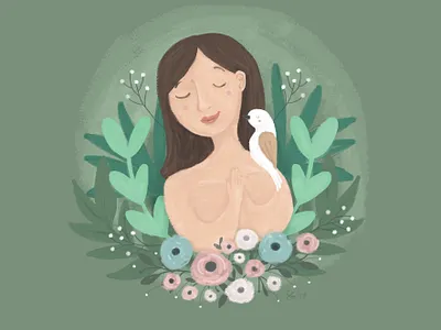 Peace Within acceptance art artist digital art digital illustration emotive female illustrator illustration illustrator peace peaceful south africa south african illustrator