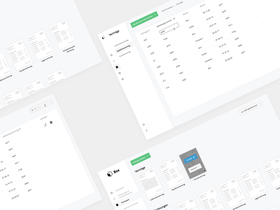 Contracts table overview black button card design document icon list minimal outline overview table white