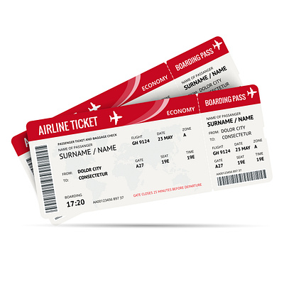 airline ticket airline app airline ticket airport boarding branding flat illustration online pass ticket app