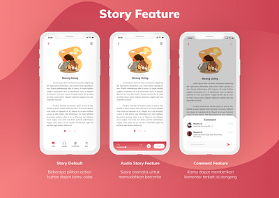 Audio Story Design : Story Feature app design apple design illustration ios mobile story ui uiuxdesign user interface ux