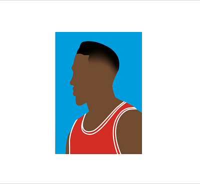 Scottie Pippen - Portrait basketball chicago bulls flat graphic design illustration michael jordan minimal portrait vector